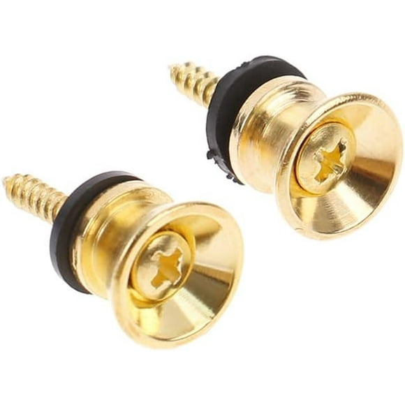 Guitar Strap Buttons Pair for Stratocaster or Telecaster - Gold