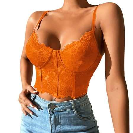 

Qcmgmg Women Support Eyelash Bralette Cami Comfort Front Close Wireless Bra