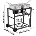 thumbnail image 5 of VEVOR Outdoor Propane Deep Fryer, Dual-Tank 18QTx2 Commercial Fryer, Multi-Purpose Portable Frying Cart with Wheel,3 Basket,2 Thermometer,Stainless Steel Cooker for Fish Fry Wings Fries,40,000 BTU, 5 of 9