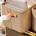 thumbnail image 7 of 3-Pack Large Storage Bin Basket,Farmhouse Kitchen Pantry Collapsible Storage Box Bins,Foldable Cloth Storage Baskets for Shelves,Cube Organizer with Handles,16.5"X11"X10", 7 of 7