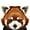 Red Panda, variant on FINCIBO 5" x 5" Vinyl Decal Sticker For Notebook, Ipad - Black Bear