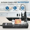 thumbnail image 3 of VILONG Outdoor Surge Protector Waterproof Power Strip- 5 Outlets Charging, 6ft Extension Cord, 45° Flat Plug for Yard & Camping, ETL Listed, Black, 3 of 10