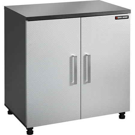 Black & Decker Hitch Cap 2-Door Base Cabinet, 31-1/4"W x 19-5/8"D x 32-3/4"H, Charcoal/Silver Laminate Finish