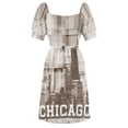 thumbnail image 5 of Monochrome Chicago skyline Sleeveless Dress Casual dresses clothes for women, 5 of 6