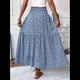thumbnail image 4 of Falda Midi de Cintura Alta Elástica para Mujer, Informal, de Verano, , con Volantes, Estampado Floral, Corte A. Flor Azul S, 4 of 8