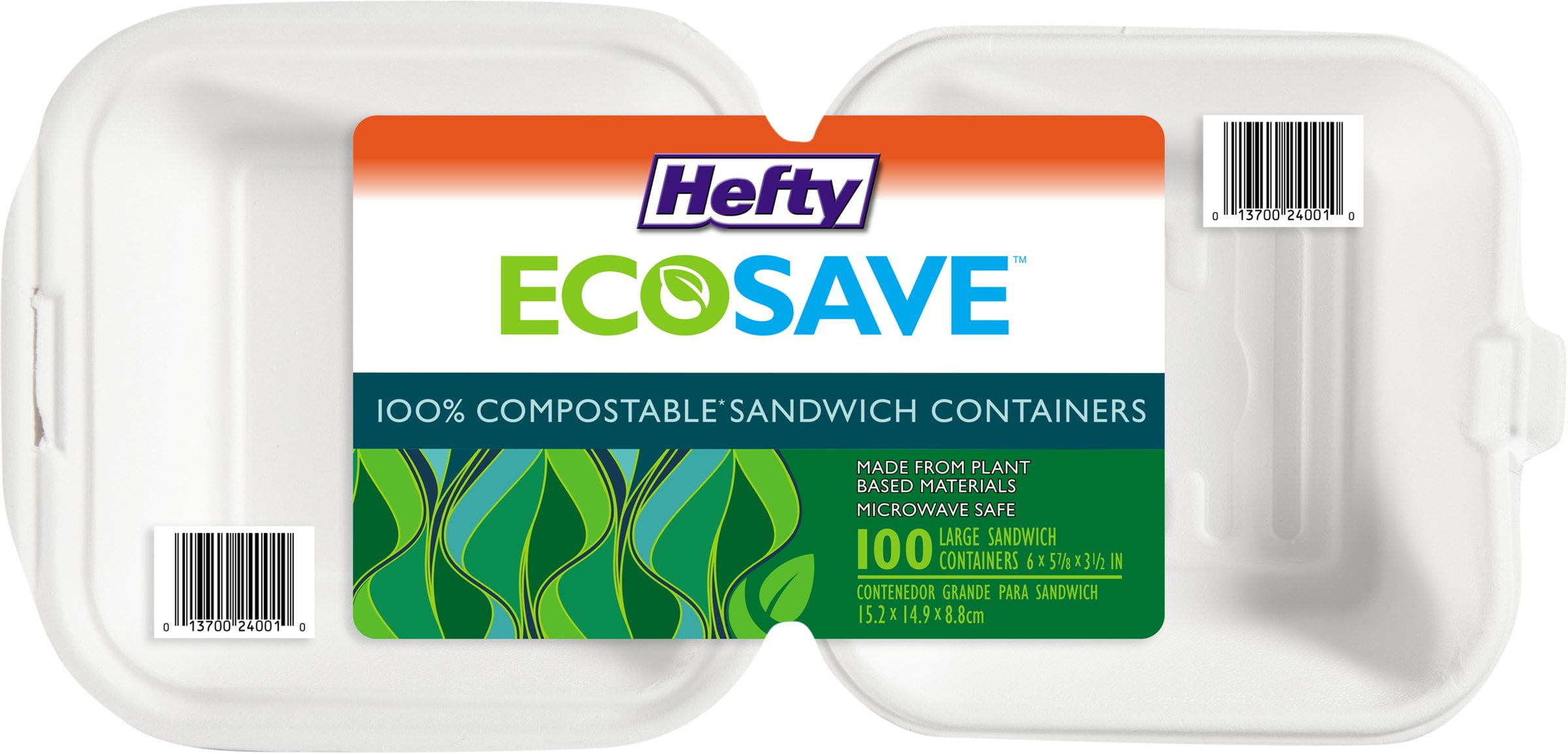 Eco-Systems Clear Polypropylene Microwave Large Hinged Sandwich Container,  6 x 6 x 3 inch -- 300 per case
