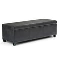 thumbnail image 4 of Avalon 48 inch Wide Contemporary Storage Ottoman Bench in Distressed Grey Taupe Vegan Leather, 4 of 12