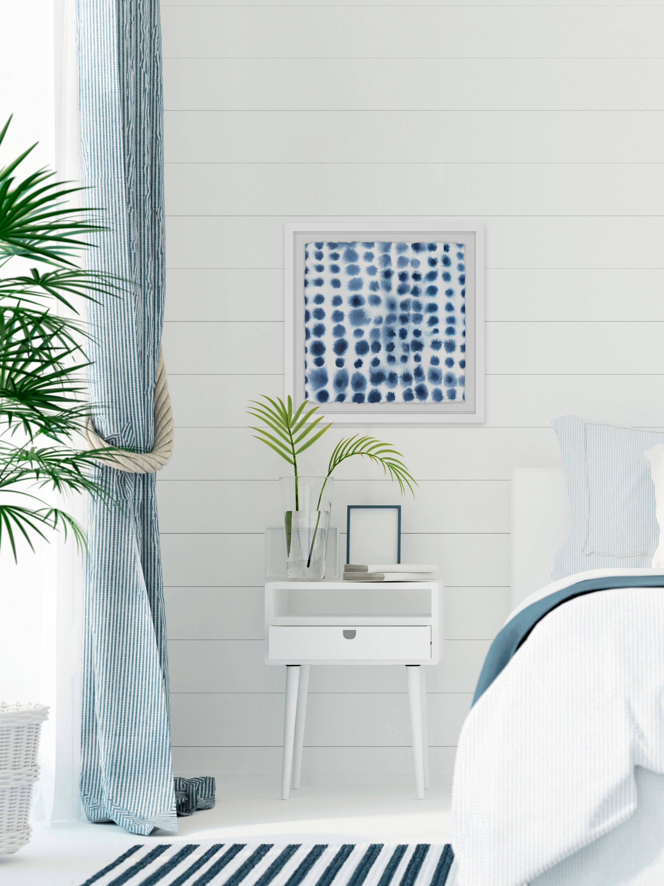 Indigo Bleed VI Framed Painting Print