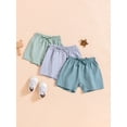 thumbnail image 3 of Suealasg Toddler 3 Pack Summer Shorts for Boys Girls Solid Color Elastic Drawstring Casual Short Pants 3M 6M 12M 18M 24M 3T Baby Boys Girls Clothes, 3 of 7