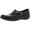 Black, variant on COLLECTION BY CLARKS Womens Black Loop And Button Goring Cushioned Ashland Lane Q Round Toe Wedge Slip On Leather Loafers 12 M