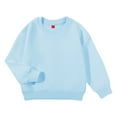 thumbnail image 1 of Blusas y camisas de manga larga con cuello redondo para niños, sudadera deportiva informal de color liso con cuello redondo y manga larga para niñas, top de poliéster, 1 of 4