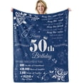 thumbnail image 1 of LHSHID Happy 60th Birthday Decorations Blanket Flannel Soft and Comfortable Anti static Bed Sofa Blanket 60x80in, 1 of 6