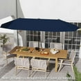 thumbnail image 3 of ZOPan 13 FT Large Patio Umbrella, Outdoor Double-Sided Table Market Umbrella w/Crank Handle, 12 Heavy-Duty Ribs, Sun-Protective Rectangular Twin Parasol for Garden Deck Lawn Poolside (Navy), 3 of 11