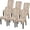 Brown+flowers, variant on Dining Room Chair Covers Slipcovers Set of 6, Spandex Super Fit Stretch Removable Washable Kitchen Parsons Chair Covers Protector for Dining Room,Hotel,Ceremony,Brown+Flowers