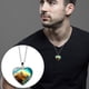 thumbnail image 4 of Xihbxyly En venta Collar de doble cara en colgante de corazon del universo y galaxia del sistema solar, 4 of 5