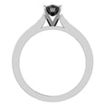 thumbnail image 3 of 14K White Gold Ring Black Diamond Engagement Ring Center Cushion 4-Prong 1.00 Carat (Black, AAA), 3 of 5