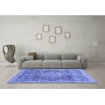 thumbnail image 3 of Ahgly Company Machine Washable Indoor Square Abstract Blue Modern Area Rugs, 6' Square, 3 of 4