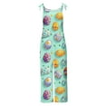 thumbnail image 4 of JURANMO Prime Sales Overalls for Women 2025 Easter Linen Jumpsuits with Pockets Summer Vacatio Outfits Casual Shoulder Strap Rabbit Egg Graphic Print Rompers Multicolor M, 4 of 6