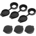 SHISUYAN 6pcs Black Rainproof Dust Cover Plastic Hole Cover Waterproof