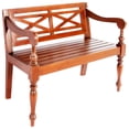 thumbnail image 3 of vidaXL Batavia Bench 53.5" Solid Mahogany Wood Light Brown, 3 of 8