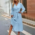thumbnail image 3 of Blmnix Blue Birthday Dresses for Women Modest Long Long Sleeve Tiered Plus Size Wrap Womans Dresses Dressy, 3 of 8