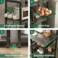thumbnail image 6 of Bakers Rack with Power Outlet, Charcoal Gray with Wire Basket, Kitchen Microwave Stand with 6 S-Shaped Hooks, Open Storage Shelves, Rustic Brown, 6 of 16