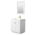 thumbnail image 1 of Wyndham Collection Miranda 30" Wood Single Bathroom Vanity in White/Gold, 1 of 7