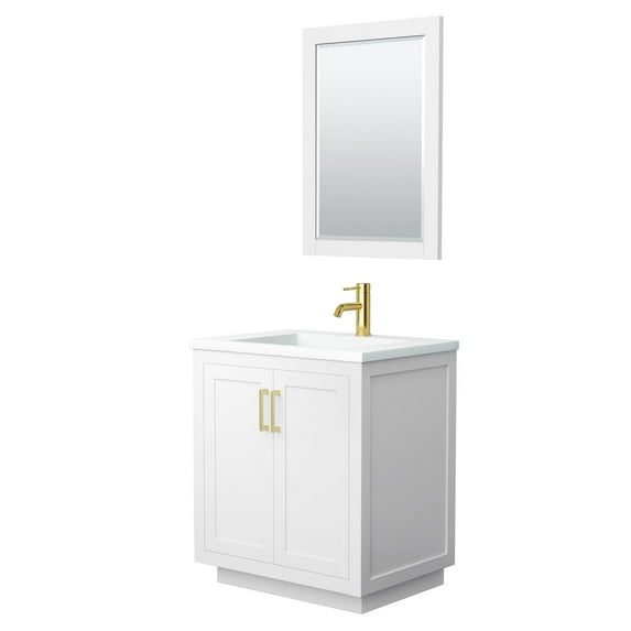 Wyndham Collection Miranda 30" Wood Single Bathroom Vanity in White/Gold