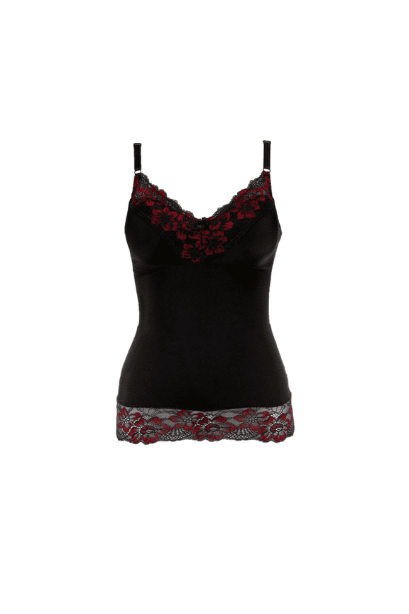 Cross Dye Pinup Camisole in Black Red, L