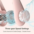 thumbnail image 3 of Ventilador de cuello portátil, ventilador sin aspas manos libres, ventilador personal portátil alimentado por batería de 4000 mAh, ventilador USB, 3 velocidades - rosa, 3 of 5