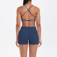 thumbnail image 4 of Ailaofu Women's Solid Color Yoga Sports Two Piece Set, Summer Sports Breathable Top and Tight Shorts Casual Set, 4 of 8