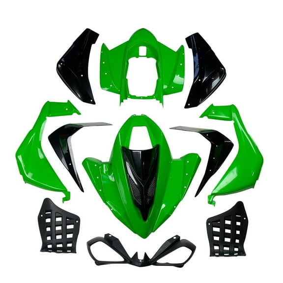 ATV Complete Plastic Body Fender Assembly for Taotao ATA150G, Coolster 3150 CXC, IceBear R12 Chinese ATV - (GREEN & BLACK)