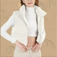 thumbnail image 1 of MKLEKYY Veste en Jean pour Femmes, Surdimensionnée, Col en Velours Côtelé, Sans Manches, Rembourrée, 1 of 3