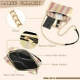 thumbnail image 3 of FORMRS Women Crossbody Purse with Chain Strap Vegan Leather Shoulder Handbag, Pink and Yellow Striped Pattern, 3 of 7