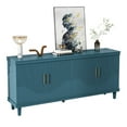 thumbnail image 2 of GZXS 4-Door Storage Sideboard, 70" Large Buffet Cabinet with Solid Wood Base & Adjustable Shelves, for Home Organization (Olive Green), 2 of 9
