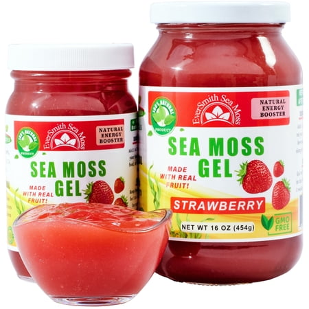 EverSmith Organics Irish Sea Moss Gel  Strawberry  16 OZ