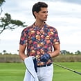 thumbnail image 3 of Rateoe Skull colorful daisy Pattern Men's Short Sleeve Polo Shirts, Golf Polo Shirts Short Sleeve Performance Moisture Wicking Dry-4X-Large, 3 of 6