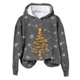 thumbnail image 4 of Futezty Christmas Sweatshirts for Women Novelty Funny Santa Xmas Tree Graphic Pullover Tops Loose Casual Fleece Shirts, 4 of 4