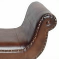 thumbnail image 3 of International Caravan Carmel Faux Leather Vanity Stool in Brown, 3 of 3