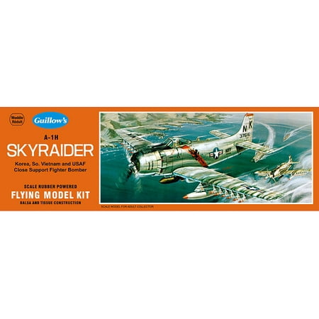 Balsa Wood Model Airplane Kit, Korea, Guillow's Douglas A-1H Skyraider 