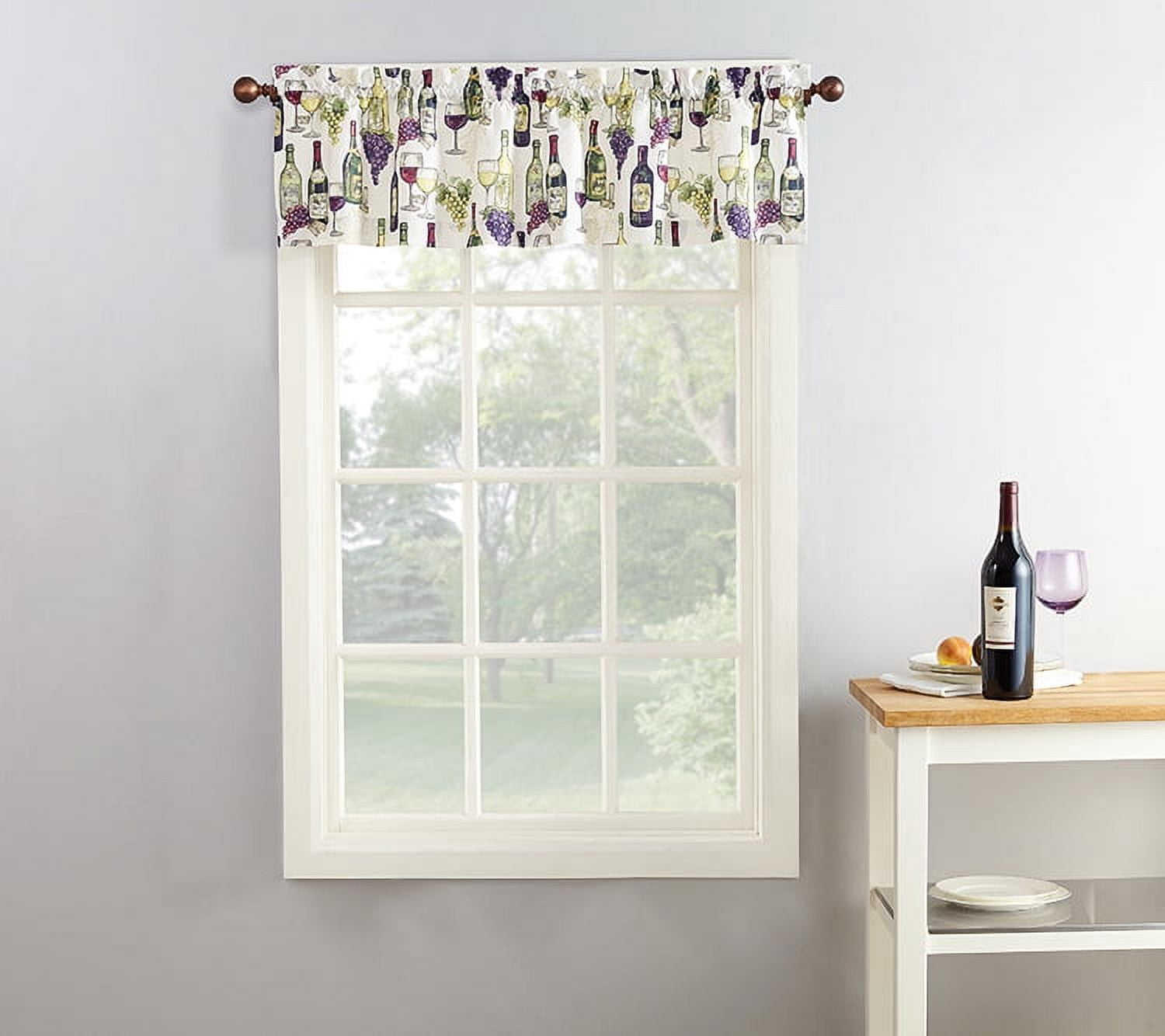 Mainstays Winery 3 Piece Kitchen Curtain Set, 54" x 36" in Ivy