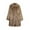 Coffee, variant on Lovskoo 2024 Mens Winter Coats Faux Fur Jacket Thick Warm Open Front Cardigan Style Long Sleeve Solid Color Turn Down Collar Coat Coffee