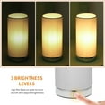 thumbnail image 4 of Mixfeer Touching Control Table Light Bedside 3 Way Dimmable Desk Lamp Modern Nightstand Lamp with Round Fabric Lampshade, 4 of 7