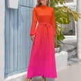 thumbnail image 4 of Redish Pink Gradient Women's Long Dress Long Sleeves Dress Vintage Dresses Party Maxi Dress High Waist Dress, 4 of 4