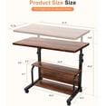 thumbnail image 3 of Portable Rolling Desk on Wheels Adjustable Height Desks for Small Spaces, 32" Computer Desk with Storage Shelves for Home Office Black, 3 of 8