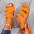 thumbnail image 5 of Modisza Orthopedic Slides Sandals for Women Open Toe Wedge Heeled Shoes Platform Arch Support Slip on Summer Slippers size 8 Orange, 5 of 7