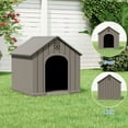 thumbnail image 5 of Bifanuo Durable Dog House for Small to Medium Dogs, PP Material Weatherproof Puppy Shelter with Elevated Floor & Air Vents, Easy Clean, Gray, 26.2"L x 24"W x 26"H, 5 of 8