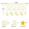 thumbnail image 3 of 138 LED Star Moon Curtain Fairy String Light with 8 Flashing Modes, Garden, Home, Room decor for Christmas, Wedding, Party, Bedroom, Patio, Front Porch, Camping, Warm White, 3 of 8