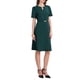 thumbnail image 2 of INSPIRE CHIC Vestido de cóctel A-Line para mujer con choker, escote en V, mangas cortas, ceñido a la cintura, elegante y con vuelo, 2XL, azul verde, 2 of 5