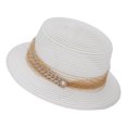 thumbnail image 2 of Shihyeh Women Floppy Straw Hat Summer Beach Sun Hat French Style Lace Trim Bowknot Wide Brim Cap for Vacation Holiday, 2 of 5